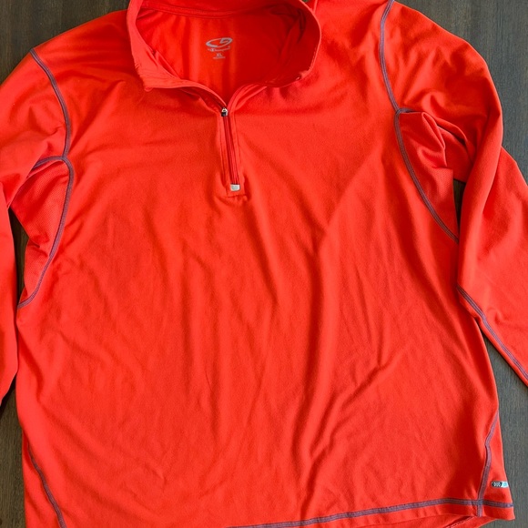 Champion Men’s XL Performance 1/4 Zip Pullover Orange w/ Gray Stitching - Picture 8 of 10